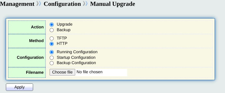 The backup and restre page