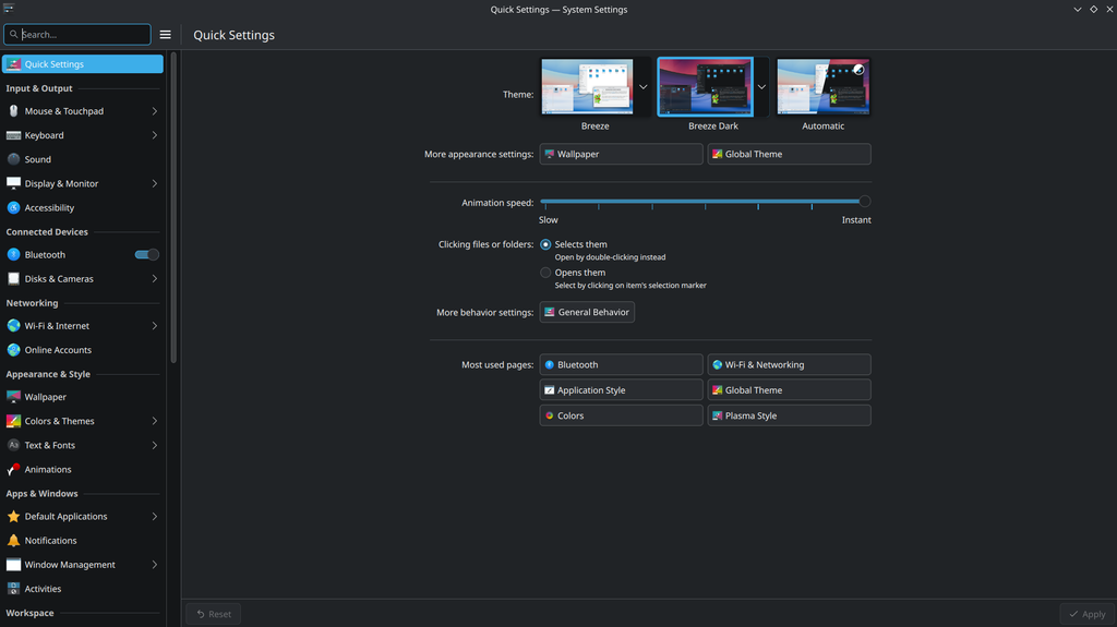 CachyOS System Settings window